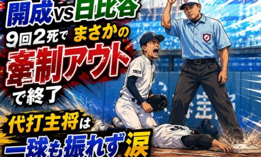 【高校野球】開成VS日比谷、9回2死でまさかの牽制アウトで終了　代打主将は一球も振れず涙　「審判の表情が全て」と話題