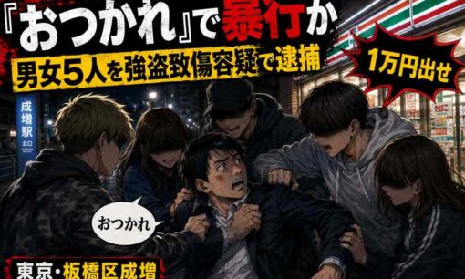 「おつかれ」と言われ暴行、「1万円出せ」――男女5人逮捕　「ムカついた」が人生を壊す、路上の衝動的暴力の代償