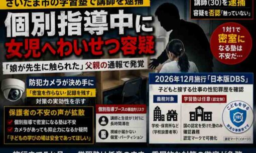 さいたま市の塾講師を不同意わいせつ容疑で逮捕　個別指導中に女児の体を触ったか　「日本版DBS」でも学習塾は任意