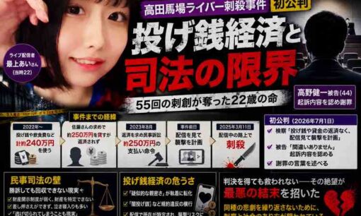 最上あいさん刺殺事件初公判　高野健一被告が認めた「250万円トラブル」