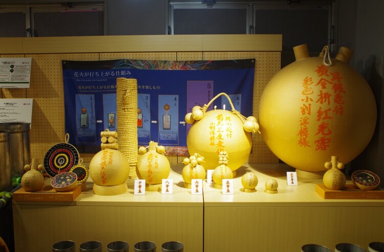 若松屋の展示ルームにある煙火