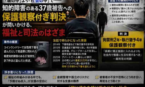 軽度の知的障害がある37歳被告に保護観察付き猶予　父の遺産25万円でソープランド約10回、下着8点窃盗