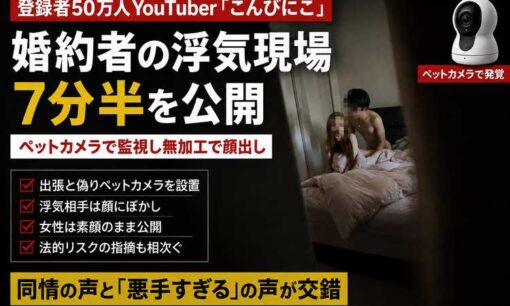 YouTuberこんびにこ「勝っても1/10以下」婚約者の浮気動画を顔出し公開、晒した側の法的リスク
