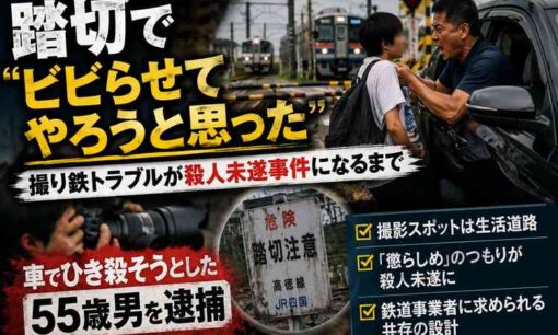 「ビビらせてやろうと」撮り鉄に車を向け殺人未遂か　吉田政男容疑者を逮捕