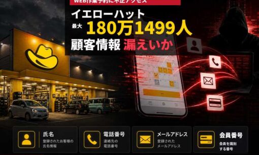 イエローハット、最大180万人の顧客情報漏えいか　子会社2りんかん約318万人流出に続く