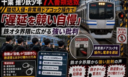 千葉  撮り鉄少年7人書類送致 踏切入侵・非常用ドアコック操作で「遅延を競い自慢」  鉄オタ界隈に広がる強い批判