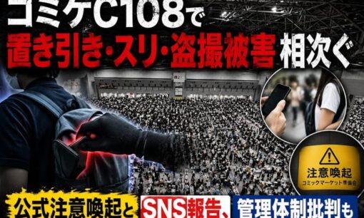 コミケC108で置き引き・スリ・盗撮被害相次ぐ  公式注意喚起とSNS報告、管理体制批判も