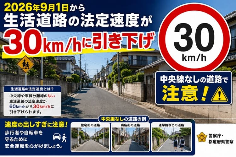 法定速度引き下げ　警視庁　生活道路