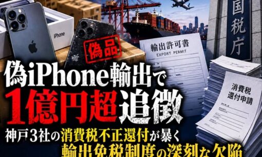 偽iPhone輸出で1億円超追徴  神戸3社の消費税不正還付が暴く輸出免税制度の深刻な欠陥