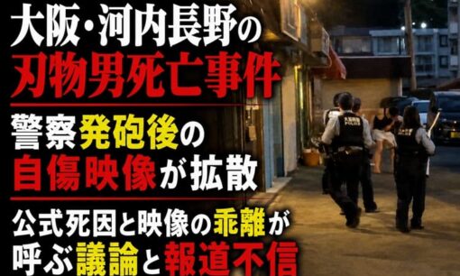 大阪・河内長野 刃物男死亡事件  警察発砲後の自傷映像が拡散  公式死因と映像の乖離が呼ぶ議論と報道不信