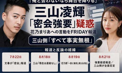 三山凌輝に「密会強要」疑惑　花乃まりあへ「会わないなら舞台を降りる」三山側は全面否定