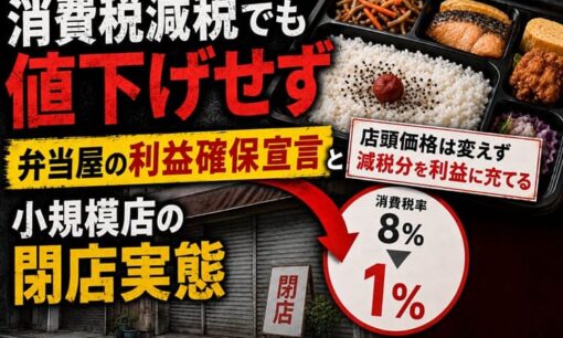 消費税減税でも値下げせず  弁当屋の利益確保宣言と小規模店の閉店実態