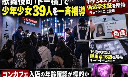 トー横で少女2人が偽造学生証　14歳と17歳、メンズコンカフェ入店目的か