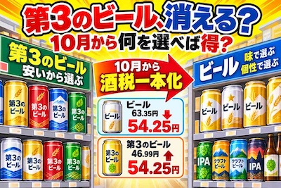 「第3のビール」が消える？10月から酒税一本化、結局どれを買えば得なのか
