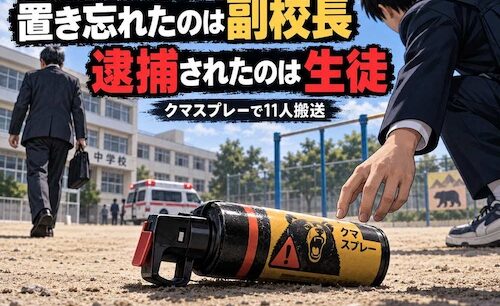 副校長が置き忘れたクマスプレーで11人搬送、生徒は逮捕　責任はどこで分かれる？