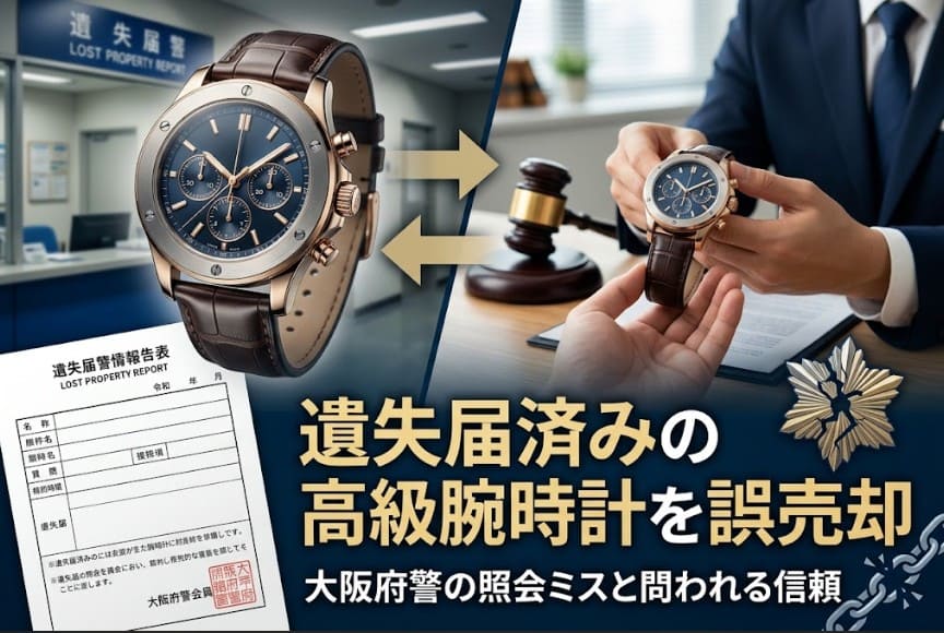 大阪府警が高級腕時計を誤売却