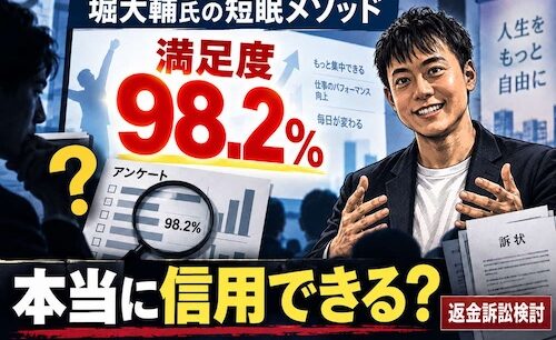 「満足度98.2％」は信用できる？ 堀大輔氏の短眠メソッド、返金訴訟検討で問われる“高評価広告”