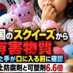 韓国のスクイーズから有害物質　触った手が口に入る前に確認  禁止防腐剤と可塑剤6.6倍