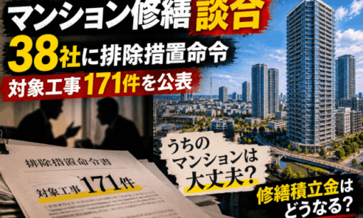 マンション修繕談合、38社に排除措置命令　対象工事171件を公表 うちは大丈夫？ 修繕積立金はどうなる