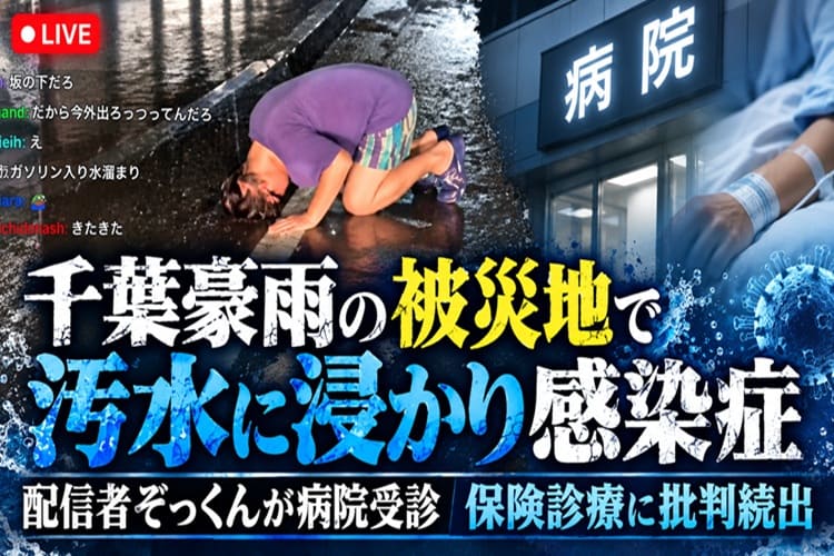 ぞっくん　配信者　千葉豪雨　汚水　感染症