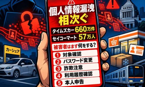 タイムズカー660万件、セイコーマート57万人…個人情報漏洩が相次ぐ今、被害者は何をすればいいのか