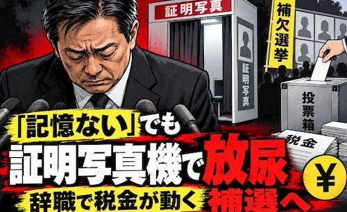 証明写真機に放尿疑い「記憶がない」　前山梨県議の辞職で補選、税金まで動く事態に