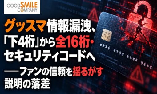 グッスマ情報漏洩、「下4桁」から全16桁・セキュリティコードへ――ファンの信頼を揺るがす説明の落差
