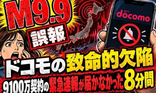 M9.9誤報で露呈したドコモの致命的欠陥　9100万契約の緊急速報が届かなかった8分間