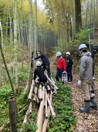 エスクリエイト・放置竹林での伐採作業